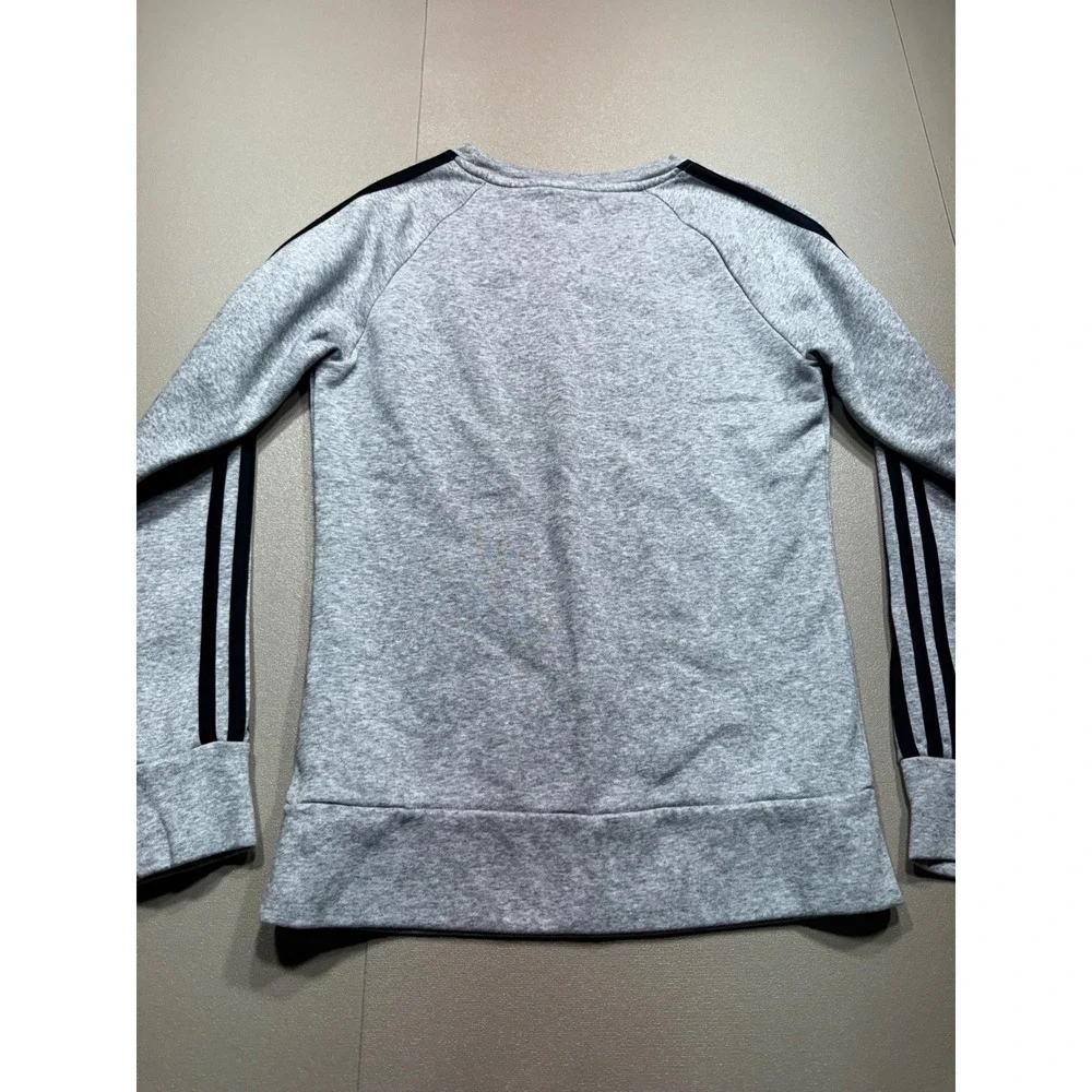 Adidas Essentials 3-Stripes Crewneck Sweatshirt Heather Grey‎ XS Womens Pullover